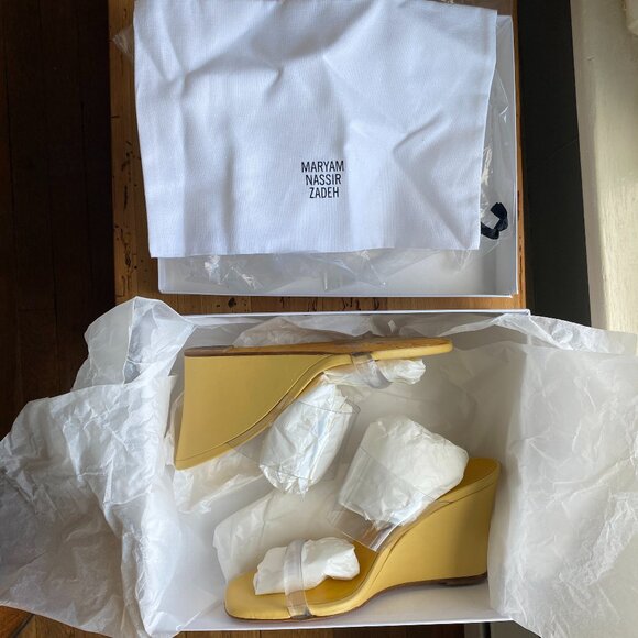 MARYAM NASSIR ZADEH OLYMPIA WEDGE, MOUSSE Sz. 39.5 (8.5/9) w/ Box and Dust Bag - Picture 5 of 6